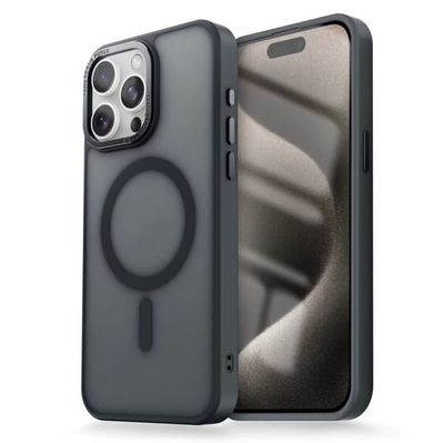 iPhone 14 PRO Cover - Magsafe Matteret Cover i flere farver - SORT