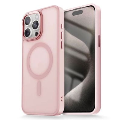 iPhone 14 PRO Cover - Magsafe Matteret Cover i flere farver - PINK