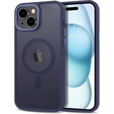 iPhone 14 PLUS Cover - Magsafe Matteret Cover i flere farver - Mørkeblå