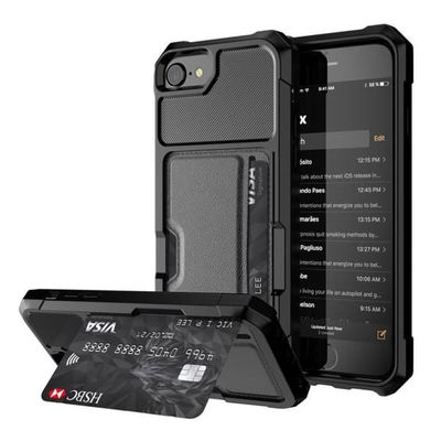 iPhone 7 og 8 beskyttende cover af hybridmateriale - Sort