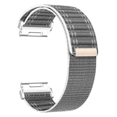 22mm Watchband Garmin Fenix 8 (47mm) / 7 / 6 / 5 Bands Titanium Nylon Loop Wrist Strap - Grå / Hvid