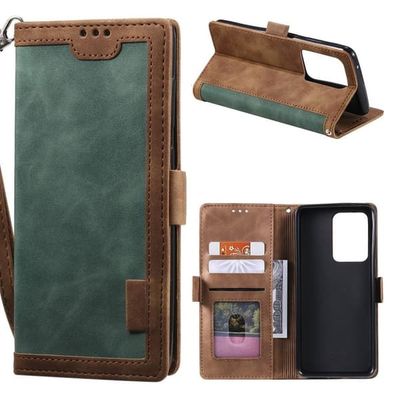 Surburbian Samsung Galaxy Note 20 Plus flip-etui i lær - Grønn