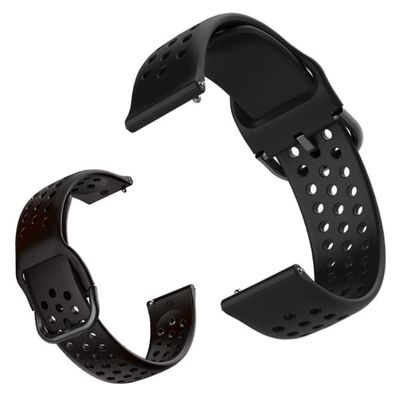 Silikonklokkearmbånd for Amazfit Youth og Huawei Watch GT 2 42mm - Svart