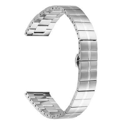 Samsung Galaxy Watch FE 40mm / Watch4 44mm / 40mm Stainless Steel Smartwatch Strap Slim Wrist Band - Silver