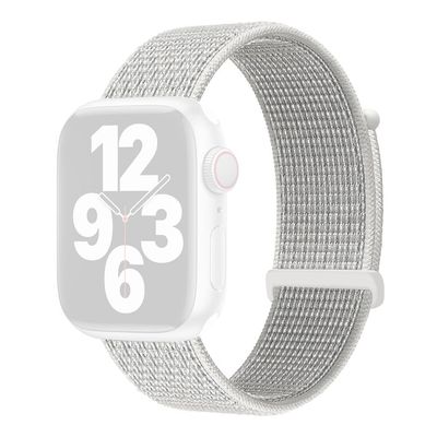 KALEBOL Nylon Watch Band Apple Watch Series 10 42mm Håndledsrem - Reflekterende Hvid