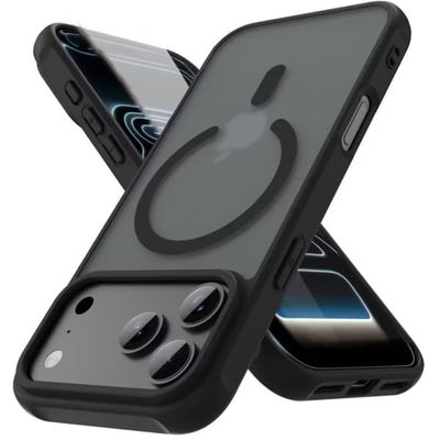 iPhone 17 Pro Max matt svart MagSafe-deksel – Støtsikker og trådløs lading