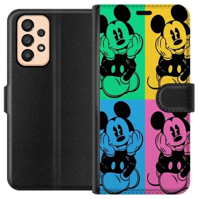 Samsung Galaxy A33 5G Lommeboketui Disney Mickey Mouse plakat pop art fargerik tegneserie retro serie Andy Warhol stil klassisk figurkunst