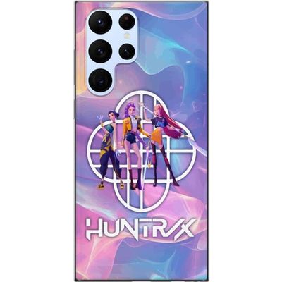 Samsung Galaxy S22 Ultra 5G Genomskinligt Skal Huntrix Neon Trio Kpop Demon Hunter Färgstark futuristisk design med tre kvinnliga hjältar i pastell o