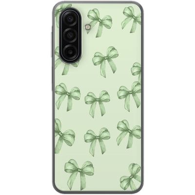 Kompatibelt Mobildeksel til Samsung Galaxy A17 5G Grønn sløyfe mønster søt pastell sømløs gavebånd estetisk bakgrunn design plakat