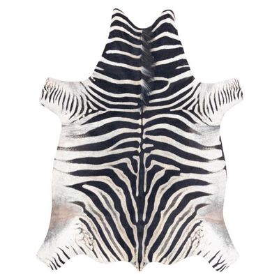 Tæppe Kunstigt oksekødslæder, Zebra G5128-1 hvid-sort hud, 100x150 cm