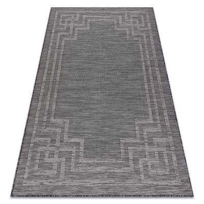 Sisaltæppe SISAL flatbed PATIO 3071 Græsk ramme - sort, 117x170 cm