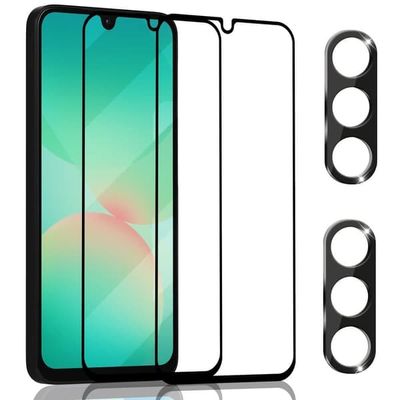 2-Pack Samsung A26 Skærmbeskyttelse & 2-Pack linsebeskyttelse - Hærdet Glas 9H - Super kvalitet 3D