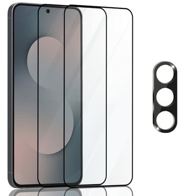 2-Pack Samsung S25 FE Skærmbeskyttelse & 1-Pack linsebeskyttelse - Hærdet Glas 9H - Super kvalitet 3D