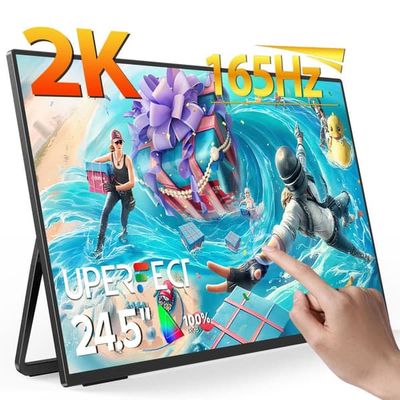 UPERFECT 24,5 tuuman kannettavan tietokoneen näyttö kosketusnäytöllä, QHD 2560x1440,puhelimelle, PC:lle, Macille
