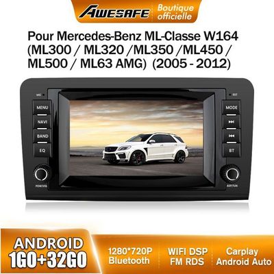 AWESAFE Bilradio Android 13 för Mercedes Benz ML-Klass W164/GL-Klass X164 (2005-2012) 1Go+32Go 7'' Skärm Carplay Android Auto