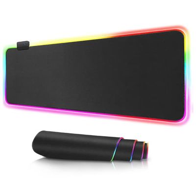 Gamingmusematte med RGB-belysning - 90x40 cm