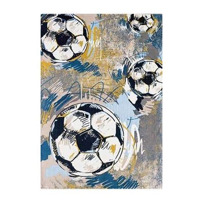 Matta - Fotboll - 80x150 - 100% polyester - Halkfri - Grafiska mönster