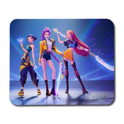 Musmatta: KPop Demon Hunters HUNTR/X, halkfri gummibas, livfull och unik design, perfekt för hemmet eller kontoret