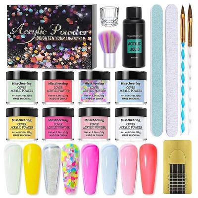 15 st Akryl pulver och flytande akryl nagel set
