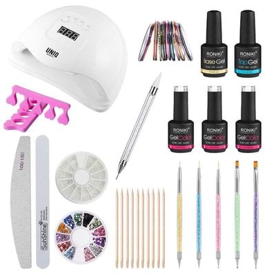 UNIQ Nail Starter Kit - Pro Gellakk sett med 80W negletørker med display, farger og tilbehør - Your Nails Studio Starter PRO Kit Set