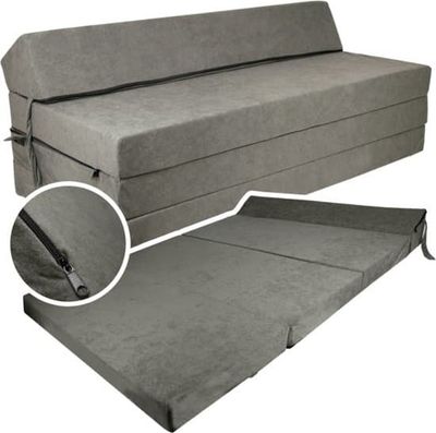 Hopfällbar gästmadrass - grå - 200X120X10 cm campingmadrass