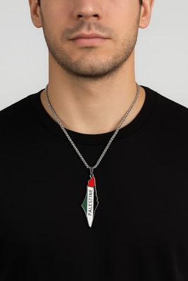 Kaulakoru Palestiina tekstillä – hopeanvärinen