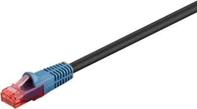 Goobay CAT 6 utendørs patchkabel, U/UTP, svart kobberbelagt aluminiumsleder (CCA), dobbel yttermantel (PE), 50 m