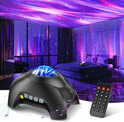 UNIQ Aurora‑projektor 3‑i‑1: Stjernehimmel & nordlys, 33 effekter, Bluetooth højttaler & 8 white noise‑lyde