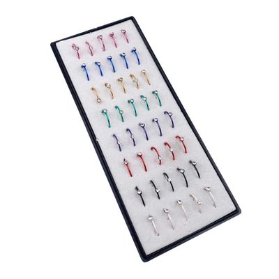 40-pack falske piercing ører leppe nese septum diamant