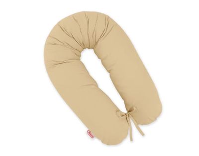 Længere graviditetspude til gravide kvinder + aftageligt betræk - Beige