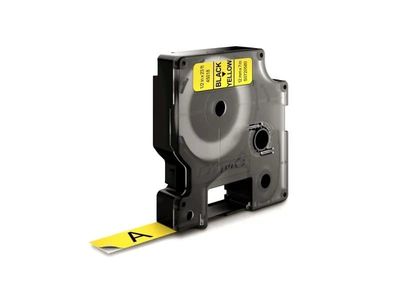 DYMO D1 - Selv-adhesiv - svart på gult - Rull (1,2 cm x 7 m) 1 kassett(er) merketape - for LabelMANAGER 100, 160, 210, 220, 260, 280, 300, 360, 420,