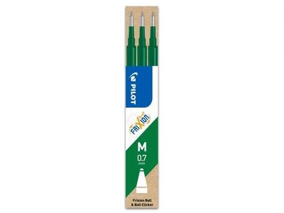 Pilot FriXion Ball - Påfyll - grønn - 0.7 mm - fin (en pakke 3)