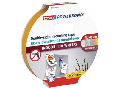 Tesa Double-sided foam mounting tape 19mm for interiors 5m - H0807301