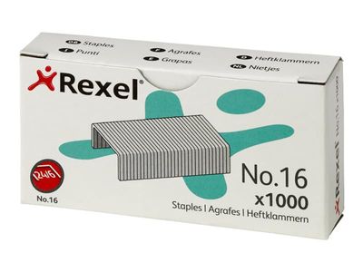 Rexel - Stifter - 24/6, No. 16 - 6 mm - stål - sølv - pakke av 1000 - for Centor; Gazelle; Matador; Meteor; Office 56; Ulyssey