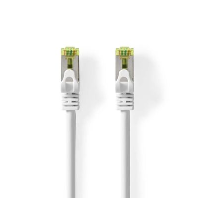 Nedis CAT7 nettverkskabel | S/FTP | RJ45 Han | RJ45 Han | 5.00 m | Snagless | Rund | LSZH | Hvit | Label
