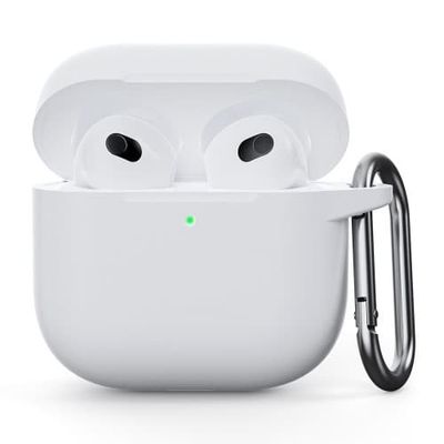 Til AirPods 4 Silikonetui Integreret Bluetooth-hovedtelefoncover med krog - Hvid
