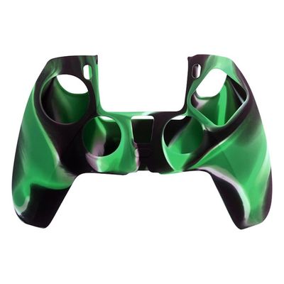 Playstation 5 / PS5 Silikone Skin Cover Case Camouflage Anti-Slip Beskyttelse - SortGrøn