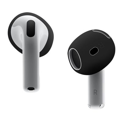 Til AirPods 4 ørepropper Anti-slip silikone etui Øreværne ørepropper - sort