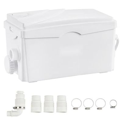 Macerator Avfallspump 350 W, 6000 l/h, 7 m utloppshöjd, avloppspump för källare, kök, dusch, badkar, diskmaskin