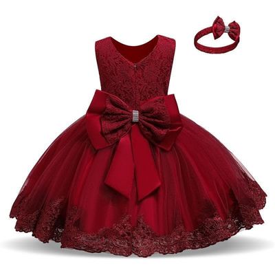 Princess party dresses with Bow and Headband