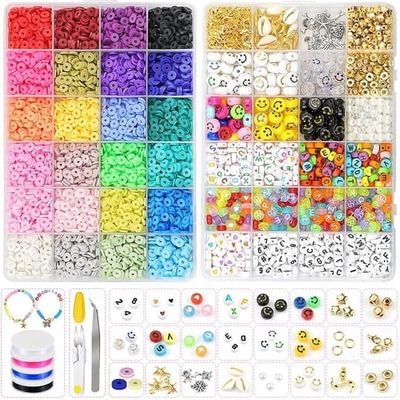 Clay Beads / Heishi Beads Merkki Kit - KREA DIY Korusetit erilaisilla helmillä - 7000 kpl
