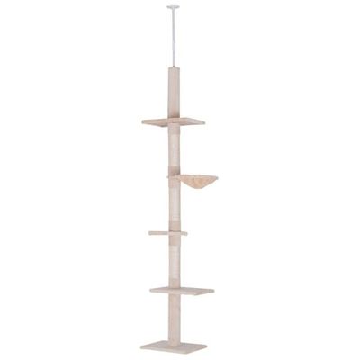 Loftshøjt klatretræ 230–260 cm, højdejusterbart & stabilt, beige