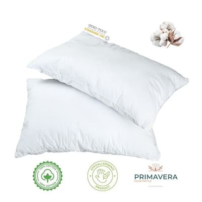 Mikrofiber kudde 50x60 cm / 2-pack – Allergivänlig, Oeko-Tex certifierad, tvättbar, mjuk & stödjande för sidosovare – Ergonomisk design