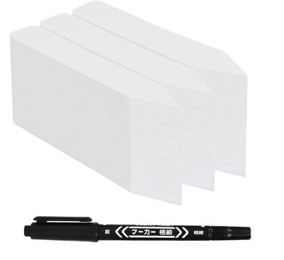 Lollanda 300-pack växtetiketter – 10 cm plastmärkningspinnar för trädgård, med vattentålig permanent märkpenna för plantskolor, vit