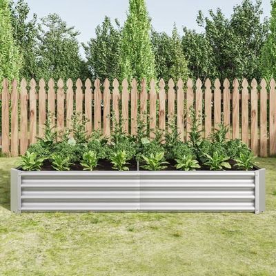 Højbed i metal til havearbejde, robust stål med rustbeskyttelse, holdbart bundløst design, ideel til grøntsager, urter og blomster