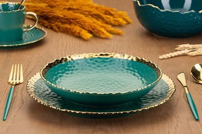 Sæt med 8 Kati Green Gold plader