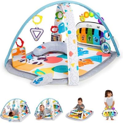 BABY EINSTEIN 4-i-1 Utvecklande golvmatta för barn - Kickin Tunes - Avtagbar pianoleksak, Båge, Sensoriska leksaker, Flerspråkig