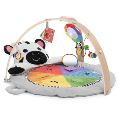 BABY EINSTEIN Zen's Activity Milestones lekmatta med trästång, multisensoriska leksaker, från födseln