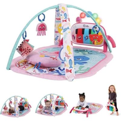 BABY EINSTEIN 4-i-1 lekmatta för flickor - Kickin' Tunes - pianoleksak, sensoriska leksaker, flerspråkig