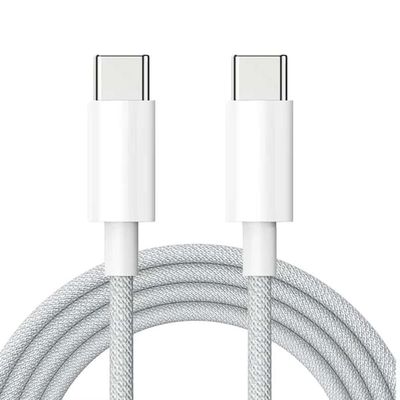 Tålig Flettet 60W USB-C Laderkabel 3m, Hvit